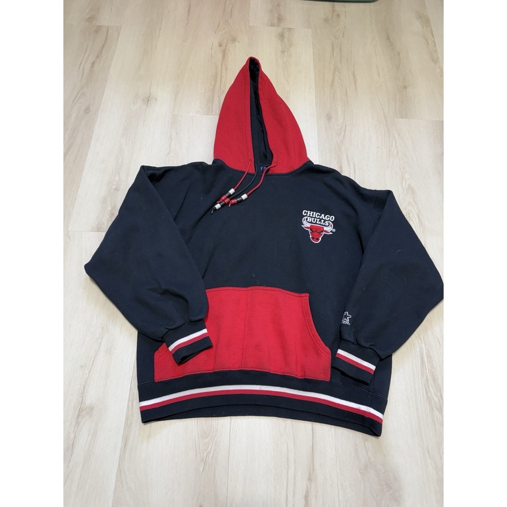 Bulls Hoodie Men's XL 90s 00s Chicago Starter NBA Basketball Game-Day Hoodie